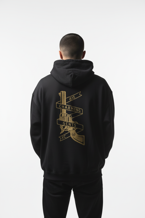 Pistola Hoodie Model - Rear White Studio